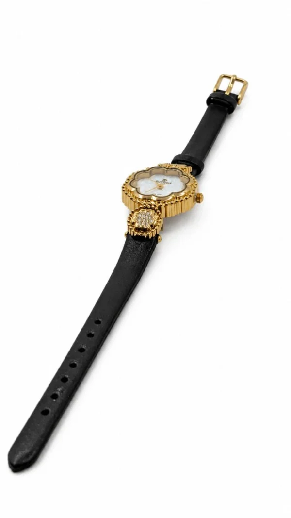 stylish black and brown watch (1) Luxury Floral Gold Women Watch – Premium Elegant Bracelet Watch | Female Watch