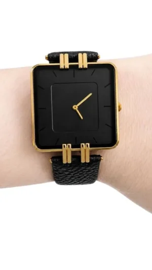 Elegant Black Square Dial Watch