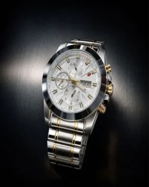 Luxury White Dial Chronograph Watch for Men Luxury White Dial Chronograph Watch for Men