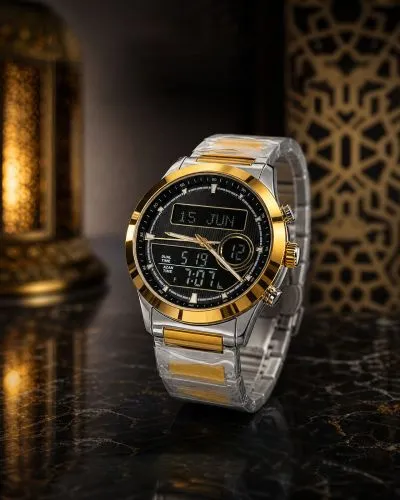 Two-Tone Digital Analog Watch Two-Tone Digital Analog Watch