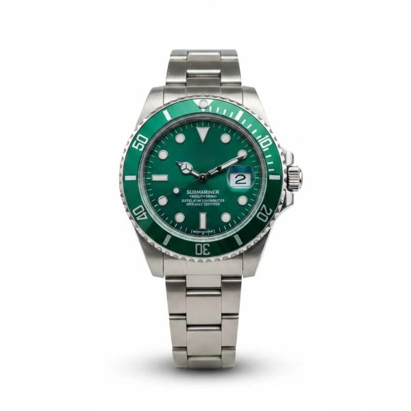 Luxury Green Dial Stainless Steel Men's Watch